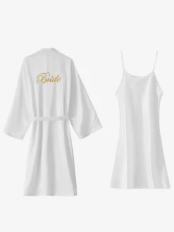Ensembles 2 pièces de pyjamas robes de nuit et nuisettes blanches à lacets pour l'intérieur