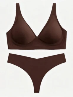 Ensembles soutien-gorge et culotte 2 pièces de lingerie verte