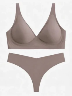 Ensembles soutien-gorge et culotte 2 pièces de lingerie verte