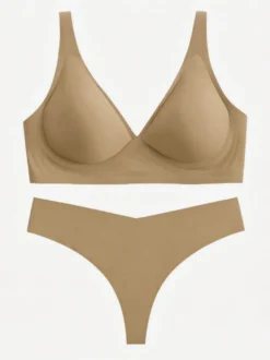 Ensembles soutien-gorge et culotte 2 pièces de lingerie verte