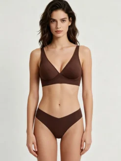 Ensembles soutien-gorge et culotte 2 pièces de lingerie verte