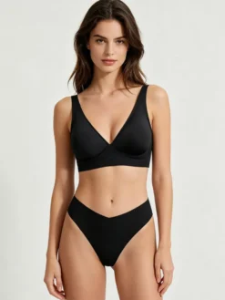 Ensembles soutien-gorge et culotte 2 pièces de lingerie verte