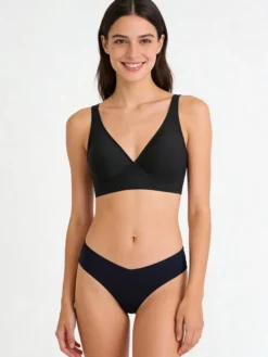 Ensembles soutien-gorge et culotte 2 pièces de lingerie verte