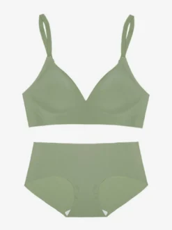 Ensembles soutien-gorge et culotte 2 pièces de lingerie verte