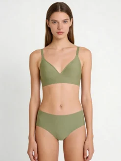 Ensembles soutien-gorge et culotte 2 pièces de lingerie verte