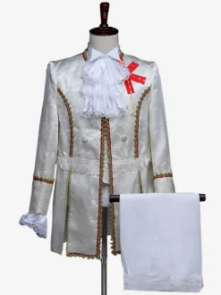 Ensemble vintage bordeaux boutons rétro volants jacquard manches longues polyester pardessus costumes rétro pour homme