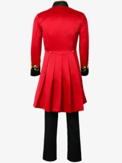 Ensemble Vintage Noir Avec Œillets Rouge Rétro Manches Longues Costumes Hommes Déguisement