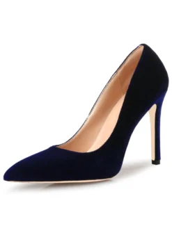 Escarpin Bleu Royal Velvet Bout Pointu Talon Aiguille 2026 Escarpins Femmes