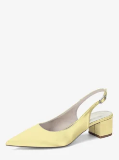 Escarpins de mariage en satin à talon compensé bout pointu et bride arrière
