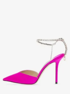 Escarpins de mariée à talons et bride à la cheville pour femmes en satin