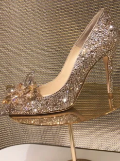 Escarpins de soirée à strass et cristaux pour femmes