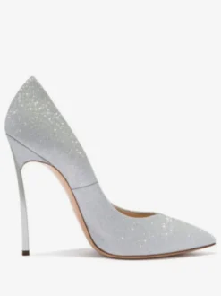Escarpins de Soirée à Talons Hautes Fins Femmes en Paillette avec Bout Pointu à Cuir Synthétique Unicolore