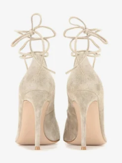 Escarpins en daim à talons hauts et bout pointu croisés pour femmes