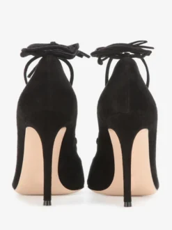 Escarpins en daim à talons hauts et bout pointu croisés pour femmes