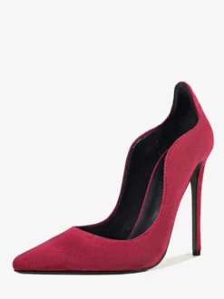 Escarpins en daim à talons hauts bout pointu à enfiler pour femme