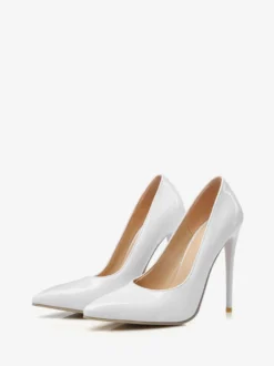 escarpins femme abricot en PU talon haut bout pointu