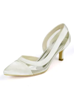 Escarpins femme bleu foncé en PU bout pointu talon bas