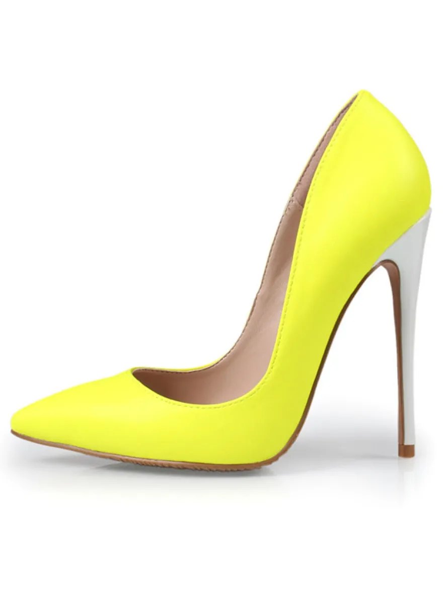 Escarpins femme rouge rosé en PU talon haut bout pointu