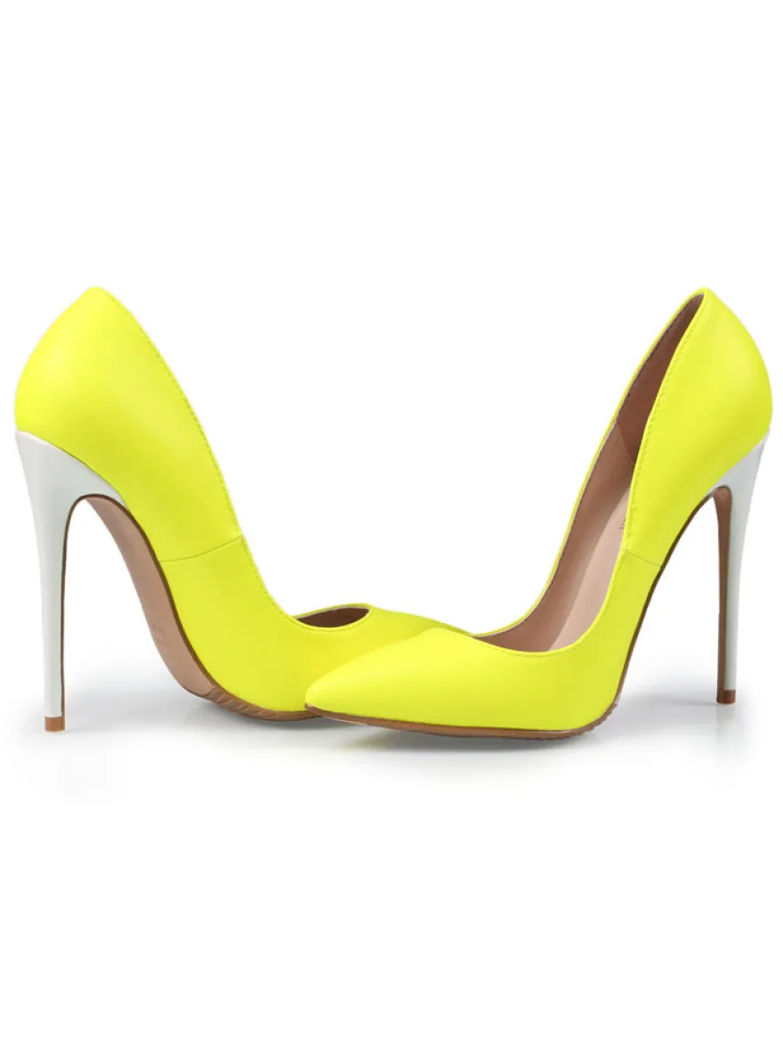 Escarpins femme rouge rosé en PU talon haut bout pointu