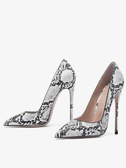 Escarpins Femme Serpentin À Bout Pointu De Haut Talon