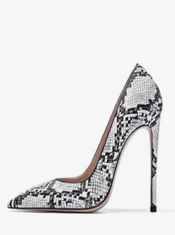 Escarpins Femme Serpentin À Bout Pointu De Haut Talon