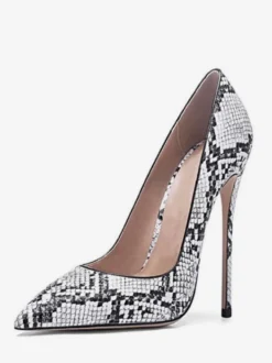 Escarpins Femme Serpentin À Bout Pointu De Haut Talon