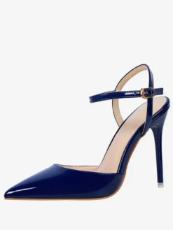 Escarpins femme slingbacks nude en PU talon haut bout pointu