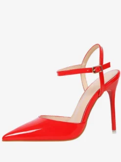 Escarpins femme slingbacks nude en PU talon haut bout pointu