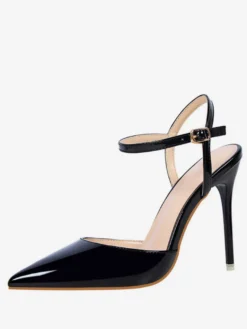 Escarpins femme slingbacks nude en PU talon haut bout pointu