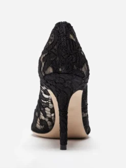 Escarpins Femmes À Talons Aiguilles En Cristal Chaussures Dentelle À Bout Pointu