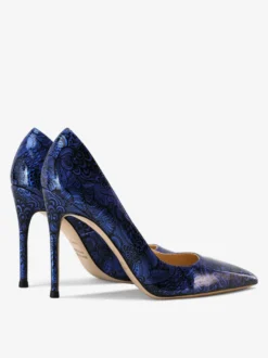 Escarpins femmes à talons aiguilles imprimés en cuir verni