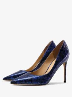 Escarpins femmes à talons aiguilles imprimés en cuir verni
