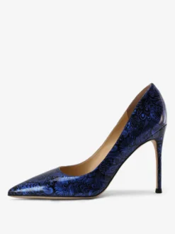 Escarpins femmes à talons aiguilles imprimés en cuir verni