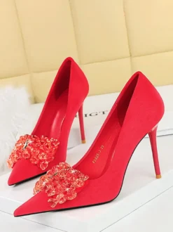 Escarpins Femmes Talons Hauts Talon Aiguille Daim Cuir