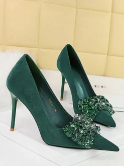 Escarpins Femmes Talons Hauts Talon Aiguille Daim Cuir