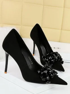 Escarpins Femmes Talons Hauts Talon Aiguille Daim Cuir