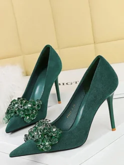 Escarpins Femmes Talons Hauts Talon Aiguille Daim Cuir