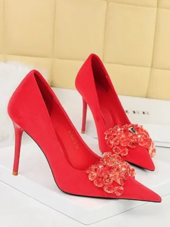 Escarpins Femmes Talons Hauts Talon Aiguille Daim Cuir