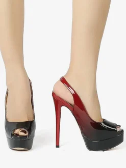 Escarpins Femmes Talons Hauts Bout Ouvert Plateforme Talon Aiguille