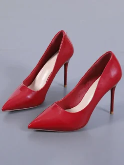 Escarpins Femme à Talons Hauts avec Bout Pointu Unicolore