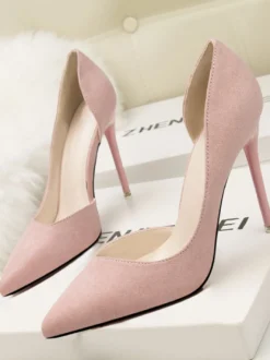 Escarpins femme talons hauts bout pointu talon aiguille bleu Royal en daim