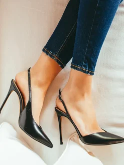 Escarpins habillés pour femmes Slingback Desinged Bout pointu Talons hauts