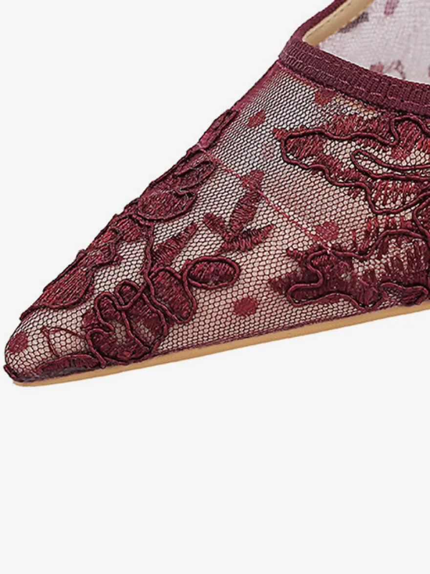 Escarpins à lacets pour femmes bout pointu et bride arrière
