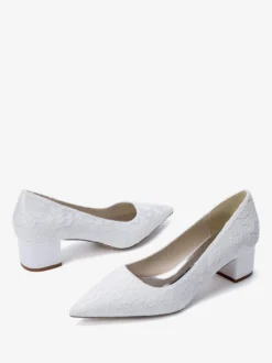 Escarpins à lacets pour femmes bout pointu talon compensé