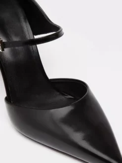 Escarpins Mary Jane noirs à talons hauts et bout pointu pour femmes