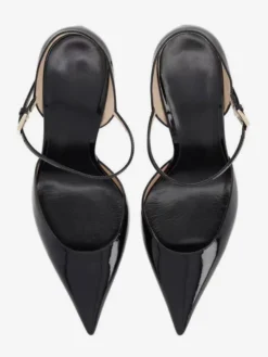 Escarpins noirs à bout pointu et boucle pour femme