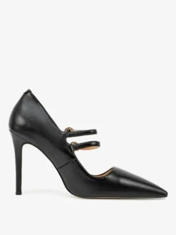 Escarpins noirs Mary Jane à bout pointu et talons aiguilles