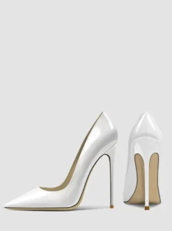 Escarpins noirs à talons hauts pour femmes bout pointu chaussures habillées à enfiler