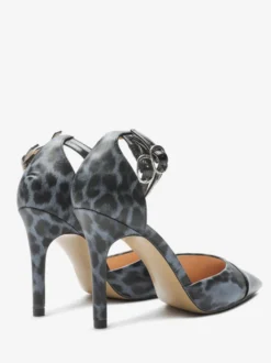 Escarpins noirs à talons hauts pour femmes bout pointu et bride cheville