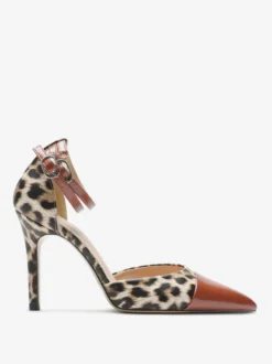 Escarpins noirs à talons hauts pour femmes bout pointu et bride cheville